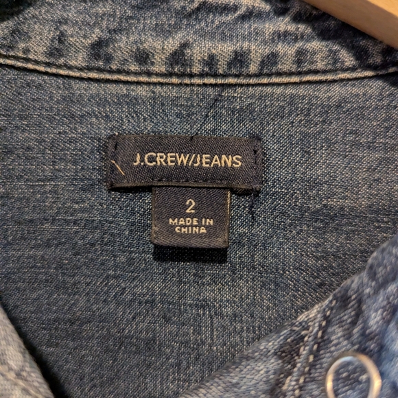 J. Crew Chambray Denim Western Shirt - Sz 2 - Fitted/Slim Fit - Picture 2 of 3